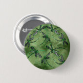 Violette Libellen mit Flügeln auf sanftem Limetten Button (Vorne & Hinten)