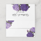 Violette Lila Rose Platzkarte (Außenseite Aufgefaltet)