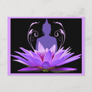 Violette Lotusblumen-Meditation Postkarte