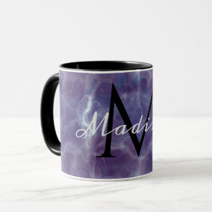 Violette Marmor-Tasse mit individuellem Namen und Tasse
