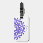 Violette mit BlumenMandala. Name Gepäckanhänger (Vorderseite vertikal)