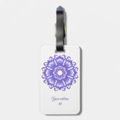 Violette mit BlumenMandala. Name Gepäckanhänger (Rückseite vertikal)