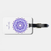 Violette mit BlumenMandala. Name Gepäckanhänger (Rückseite horizontal)