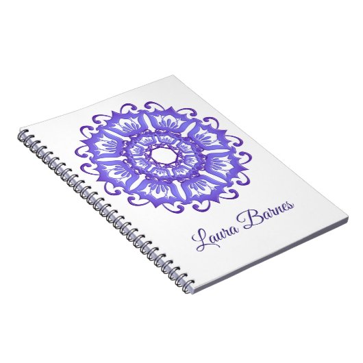 Violette mit BlumenMandala. Name Notizblock (Rechte Seite)
