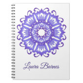 Violette mit BlumenMandala. Name Notizblock (Vorderseite)