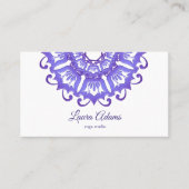 Violette mit BlumenMandala. Text Visitenkarte (Vorderseite)