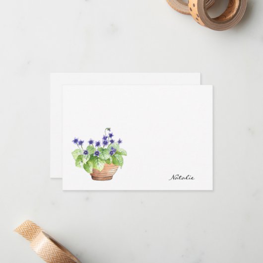 Violette Mitteilungskarte (Vorderseite/Rückseite Beispiel)