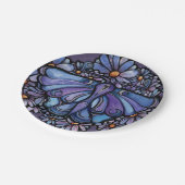 Violette Mondmotten Gänseblümchen Pappteller (Schrägansicht)