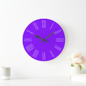 Violette monotone römische Ziffern Große Wanduhr (Zuhause)