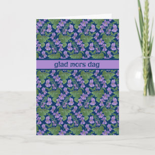 Violette, Muttertagskarte, schwedische Grußworte Karte