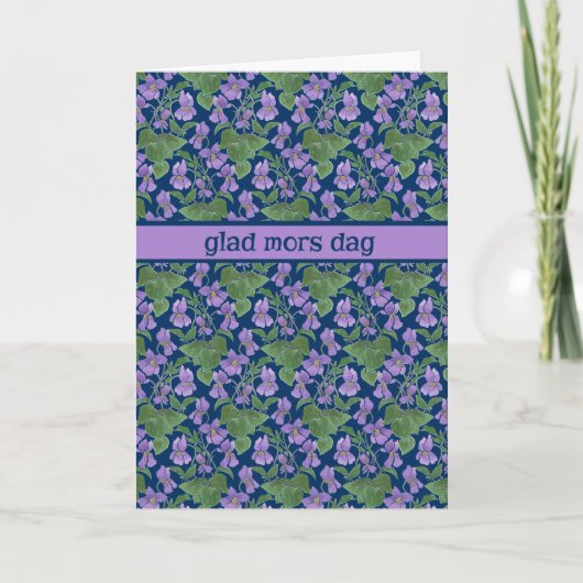 Violette, Muttertagskarte, schwedische Grußworte Karte (Vorderseite)