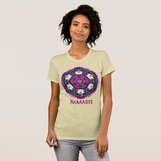 Violette Namaste Kaleidoskop T - Shirt (Vorne ganz)