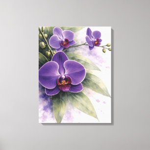Violette Orchideen-Botanik  Leinwanddruck