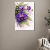 Violette Orchideen-Botanik Poster