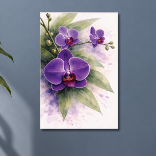 Violette Orchideen-Botanik Poster