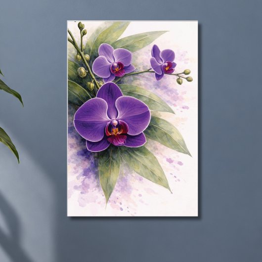 Violette Orchideen-Botanik Poster