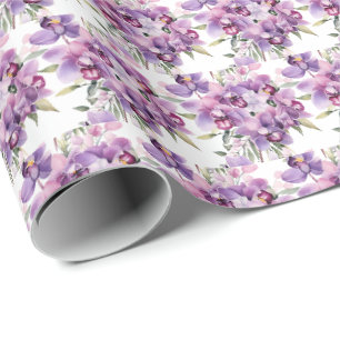 Violette Orchideen Geschenkpapier