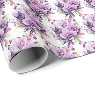 Violette Orchideen Geschenkpapier