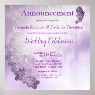 Violette Orchideen in verschiedenen Schattierungen Poster