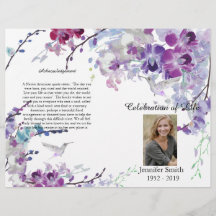 Violette Orchideen Kolibri Trauerprogramm