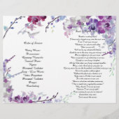 Violette Orchideen Kolibri Trauerprogramm Flyer (Hinten)