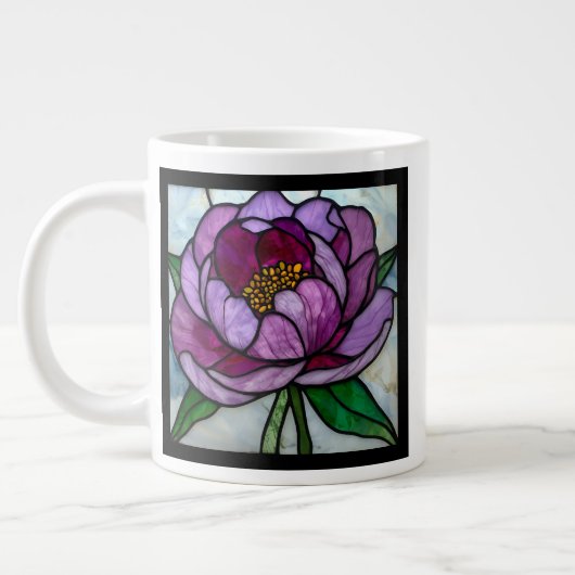 Violette Pfingstrose gefärbt Jumbo-Tasse (Links)