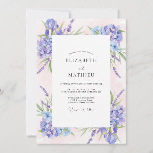 Violette Pinke Wildblumen-Hochzeit Einladung