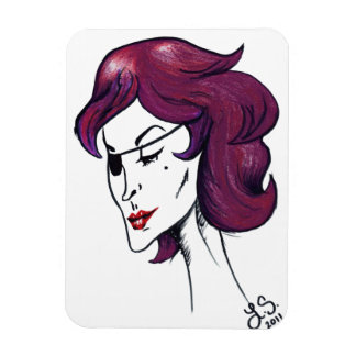 Violette Piraten-Dame Cartoon Original Pop Art Magnet