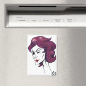 Violette Piraten-Lady Lila Haar Frau Zeichnung Kun Magnet (In Situ (Geschirrspüler))
