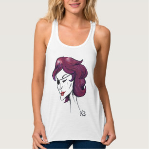 Violette Piraten-Lady Lila Haar Goth Original Kuns Tank Top