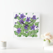 Violette Quadratische Wanduhr (Zuhause)