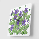 Violette Quadratische Wanduhr (Winkel)