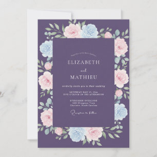 Violette Ranunculus Gemalte Hochzeit Einladung