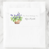 Violette Rechteckiger Aufkleber (Tasche)