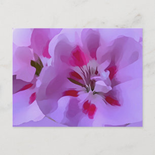 Violette rosa abstrakte Hibiskusblüte Postkarte