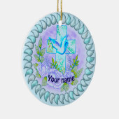 Violette Rose Christliche Kreuzung Keramik Ornament (Rechts)