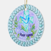 Violette Rose Christliche Kreuzung Keramik Ornament (Links)