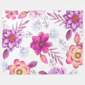 Violette Rose Fleecedecke (Vorderseite (Horizontal))