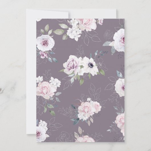 Violette Rose Hirschmädchen Kinderdusche Einladung (Rückseite)