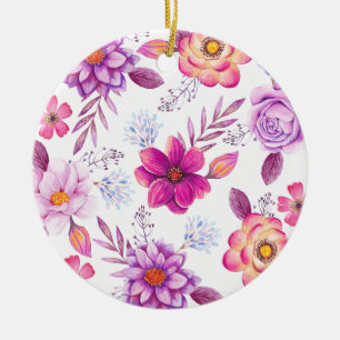 Violette Rose Keramik Ornament