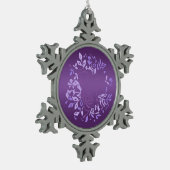 Violette Rose Schneeflocken Zinn-Ornament (Links)