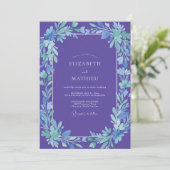 Violette ruhige Frühlingshochzeit Einladung (Stehend Vorderseite)