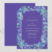 Violette ruhige Frühlingshochzeit Einladung (Vorne/Hinten)