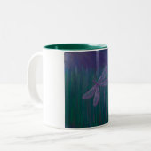 Violette Schimmer-Libelle Zweifarbige Tasse (Vorderseite Links)