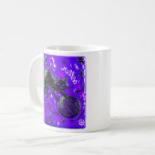 Violette schwarze Katze Kaffeetasse (Vorderseite Links)
