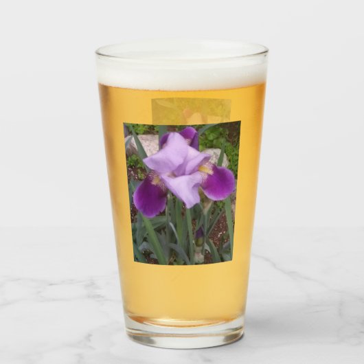 Violette Schwertlilie aus Glas (Vorne (Gefüllt))