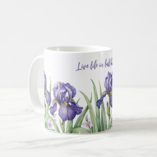 Violette Schwertlilie-Blumen-Wasserfarbe mit persö Kaffeetasse