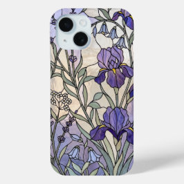 Violette Schwertlilie Buntglas Botanische Blüten  Case-Mate iPhone Hülle