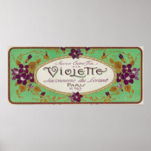 Violette Soap LabelParis, Frankreich Poster