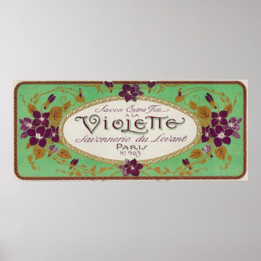 Violette Soap LabelParis, Frankreich Poster (Vorne)